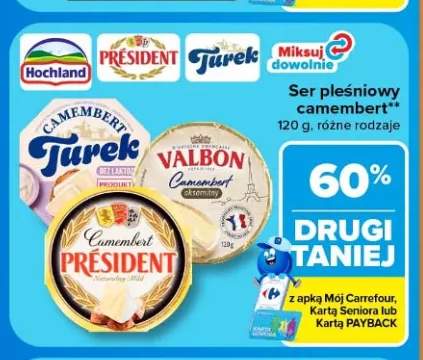 Ser pleśniowy camembert bez laktozy Turek +2 warianty
