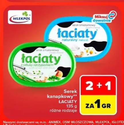 Serek kanapkowy naturalny Łaciaty +1 wariant