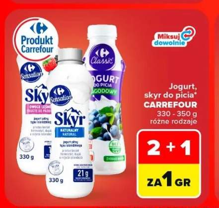 Skyr do picia naturalny Carrefour Sensation +2 warianty