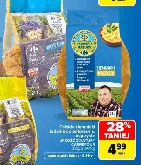 Ziemniaki jadalne do gotowania mączyste polskie Jakość z Natury Carrefour