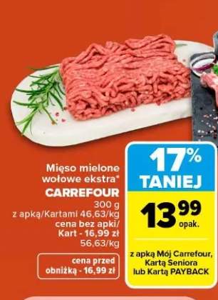 Mięso mielone wołowe ekstra Carrefour