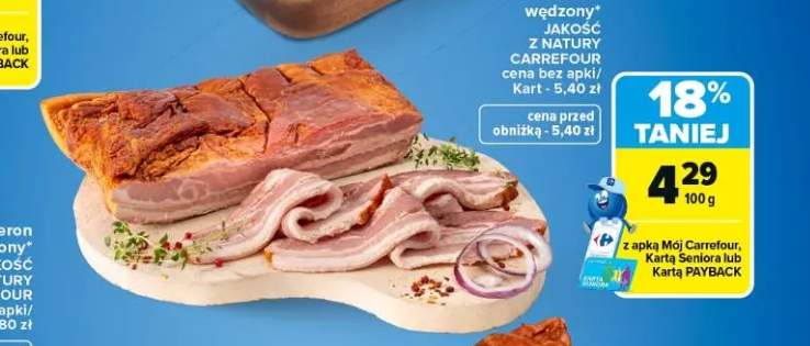 Boczek wędzony Jakość z Natury Carrefour