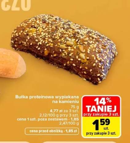 Bułka proteinowa wypiekana na kamieniu