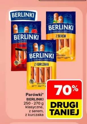 Parówki Berlinki klasyczne +2 warianty