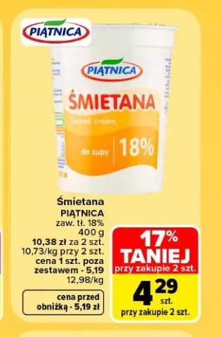 Śmietana Piątnica 18%