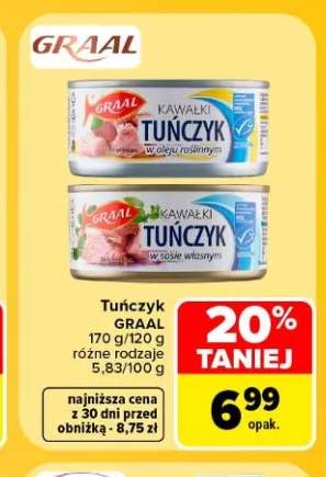 Tuńczyk kawałki w oleju roślinnym Graal +1 wariant