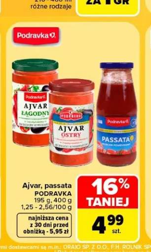 Ajvar łagodny Podravka +2 warianty
