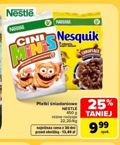Płatki śniadaniowe Cini Minis Nestlé +1 wariant