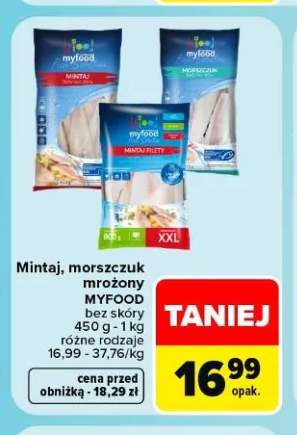 Mintaj, morszczuk mrożony Myfood bez skóry
