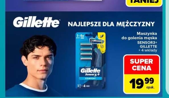 Maszynka do golenia męska Sensor3+ Gillette + 4 wkłady