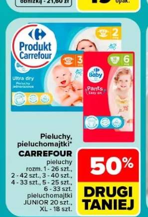 Pieluchy Carrefour rozm. 1 +7 wariantów