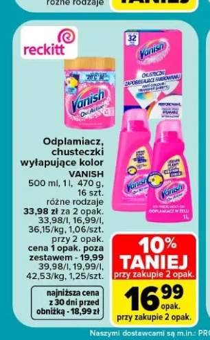 Odplamiacz, chusteczki wyłapujące kolor Vanish
