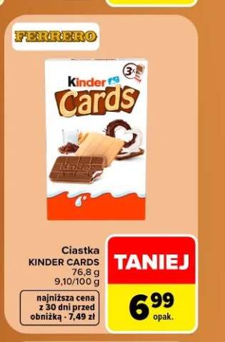 Ciastka Kinder Cards