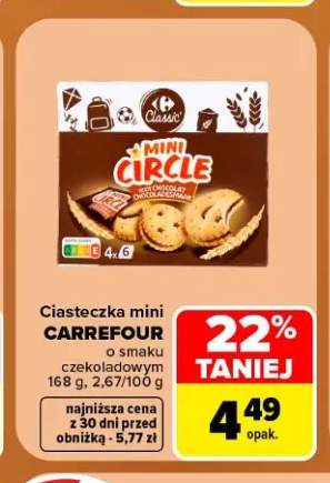 Ciasteczka mini o smaku czekoladowym Carrefour