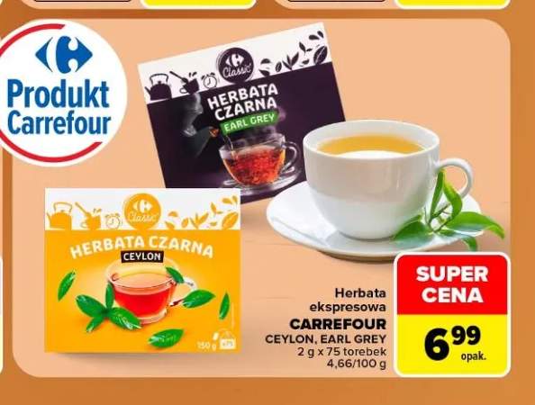 Herbata ekspresowa Carrefour Ceylon +1 wariant
