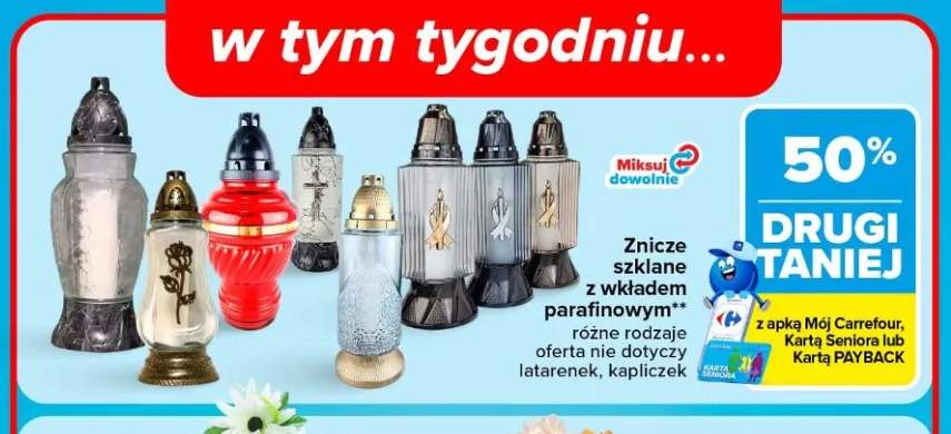 Znicze szklane z wkładem parafinowym