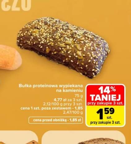 Bułka proteinowa wypiekana na kamieniu