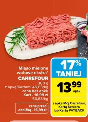 Mięso mielone wołowe ekstra Carrefour