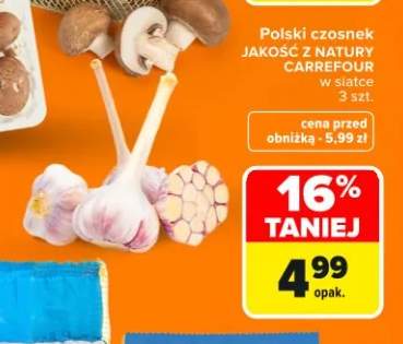Czosnek polski w siatce Jakość z Natury Carrefour