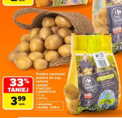 Ziemniaki jadalne do zup sałatek polskie Jakość z Natury Carrefour