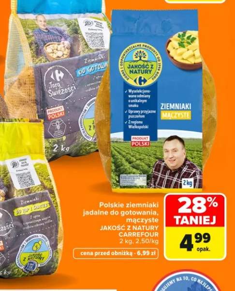 Ziemniaki jadalne do gotowania mączyste polskie Jakość z Natury Carrefour
