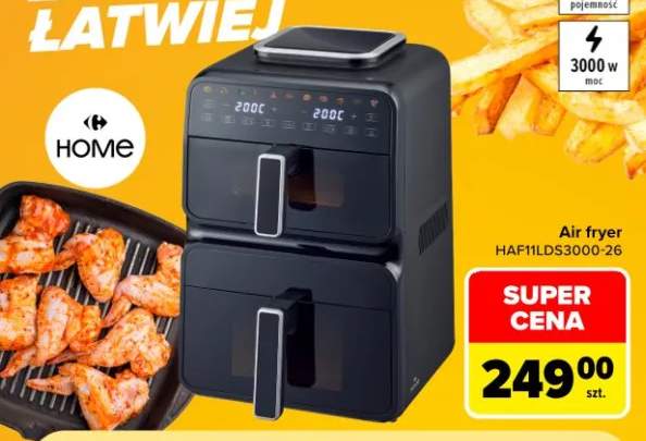 Frytkownica beztłuszczowa Carrefour Home HAF11LDS3000-26 3000W