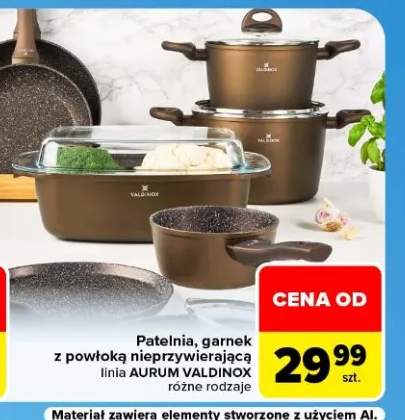 Patelnia, garnek z powłoką nieprzywierającą Aurum Valdinox