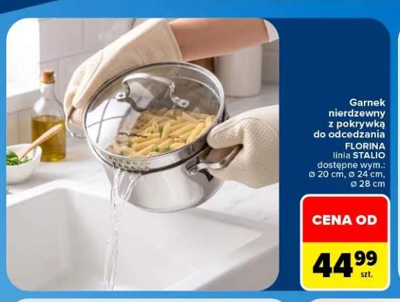 Garnek nierdzewny z pokrywką do odcedzania Stalio Florina