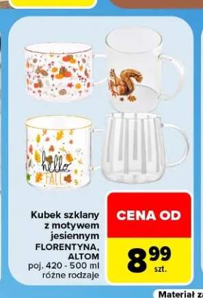 Kubek szklany z motywem jesiennym Florentyna Altom 420-500 ml