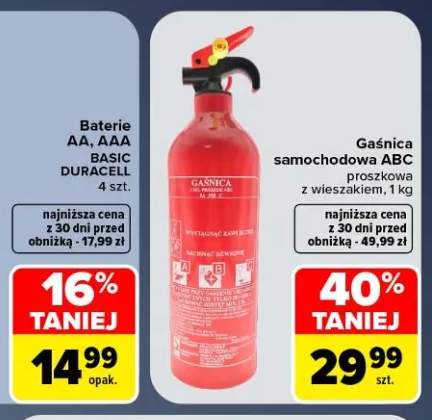 Gaśnica samochodowa Abc proszkowa z wieszakiem