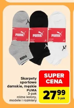 Skarpety sportowe damskie Puma 3-pak +1 wariant