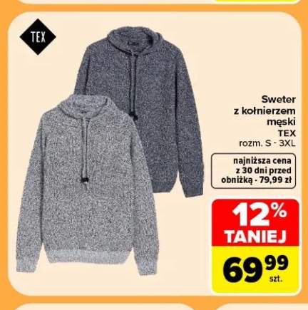 Sweter z kołnierzem męski TEX
