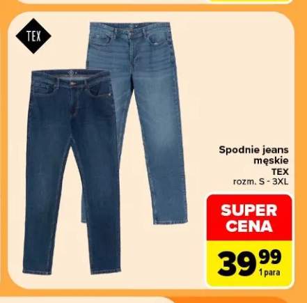 Spodnie jeans męskie TEX