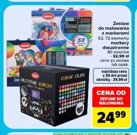 Zestaw do malowania z markerami 72 elementy Rexus +2 warianty