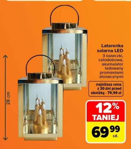 Latarenka solarna LED 3 świeczki