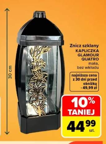 Znicz szklany Kapliczka Glamour Quatro mała bez wkładu