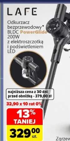 Odkurzacz bezprzewodowy Bldc PowerGlide z elektroszczotką i podświetleniem LED Lafe