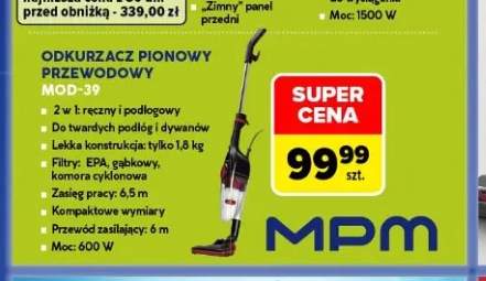 Odkurzacz pionowy przewodowy MOD-39 Mpm