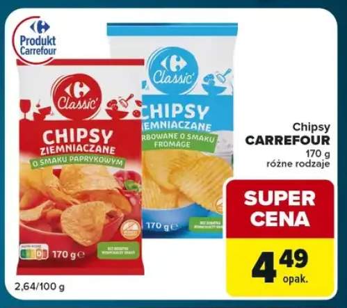 Chipsy ziemniaczane o smaku paprykowym Carrefour +1 wariant