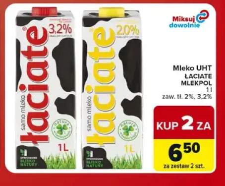 Mleko UHT Łaciate 2% +1 wariant