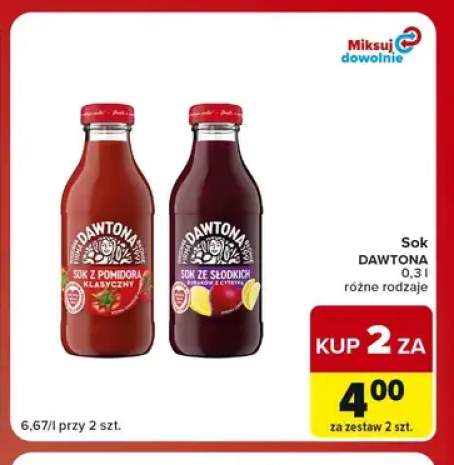 Sok Dawtona z pomidora klasyczny +1 wariant
