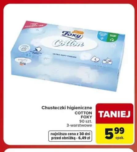 Chusteczki higieniczne Cotton Foxy 3-warstwowe