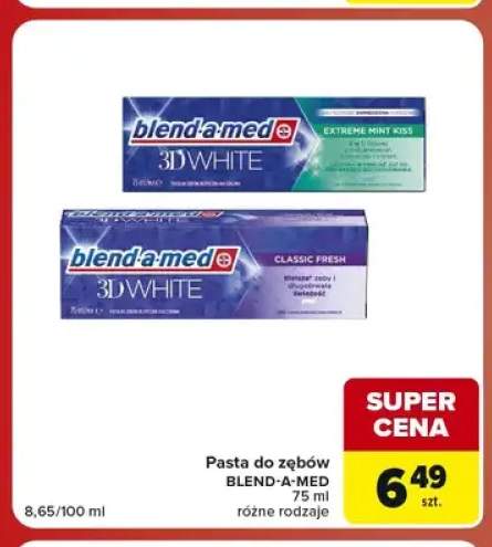 Pasta do zębów 3D White Extreme Mint Kiss Blend-a-med +1 wariant