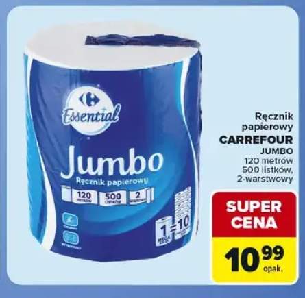 Ręcznik papierowy Jumbo 2-warstwowy Carrefour
