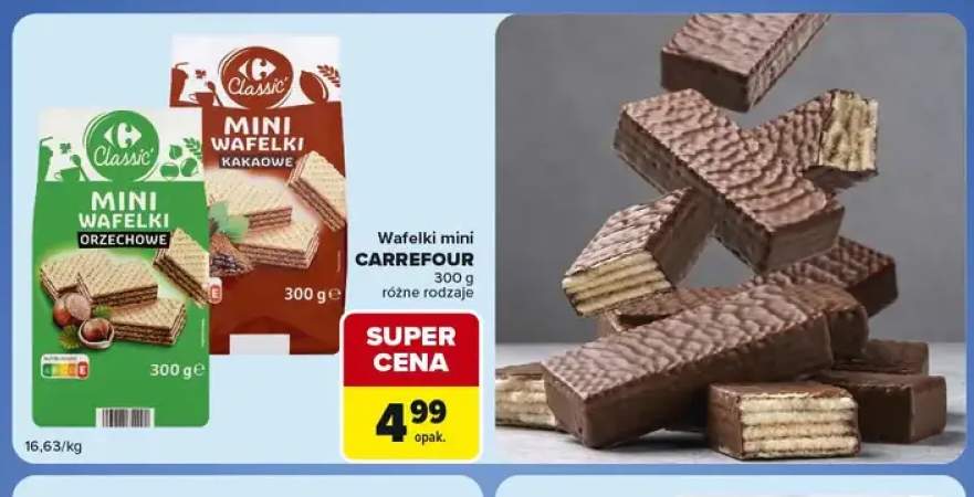Wafelki mini orzechowe Carrefour +1 wariant