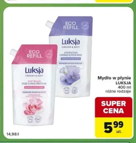 Mydło w płynie Luksja len i mleczko ryżowe +1 wariant