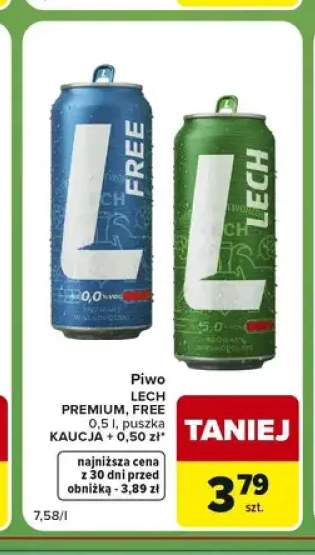 Piwo bezalkoholowe Lech +1 wariant