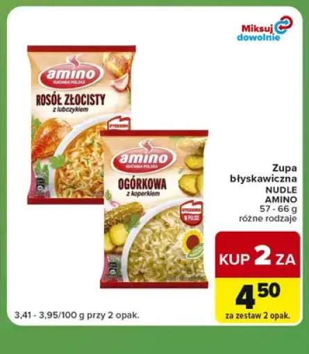 Zupa błyskawiczna Nudle Ogórkowa Amino +1 wariant