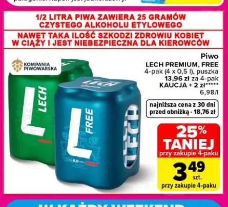 Piwo bezalkoholowe Lech 4-pak +1 wariant