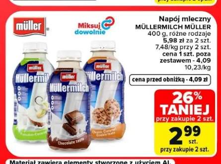 Napój mleczny Müllermilch Pistachio Coconut Müller +2 warianty